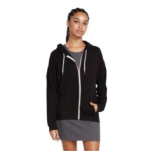 Volcom Lived in Lounge Zip Jacket Ladies Black Full Zip Hoodie Small